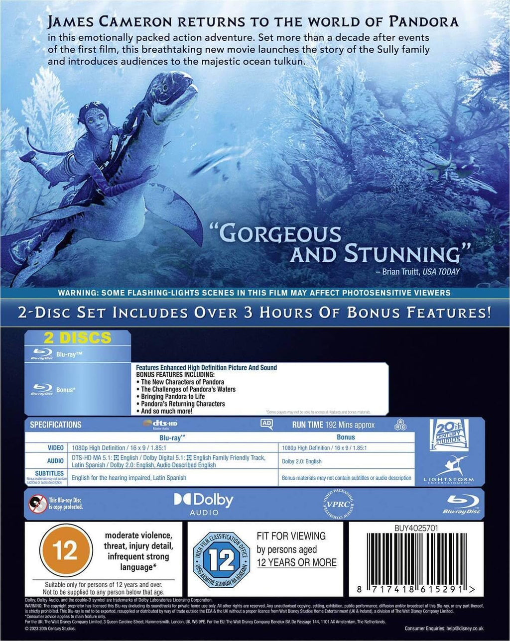 Avatar: The Way of Water (2-Disc Set & Bonus Features) [Blu-ray] [Region Free]