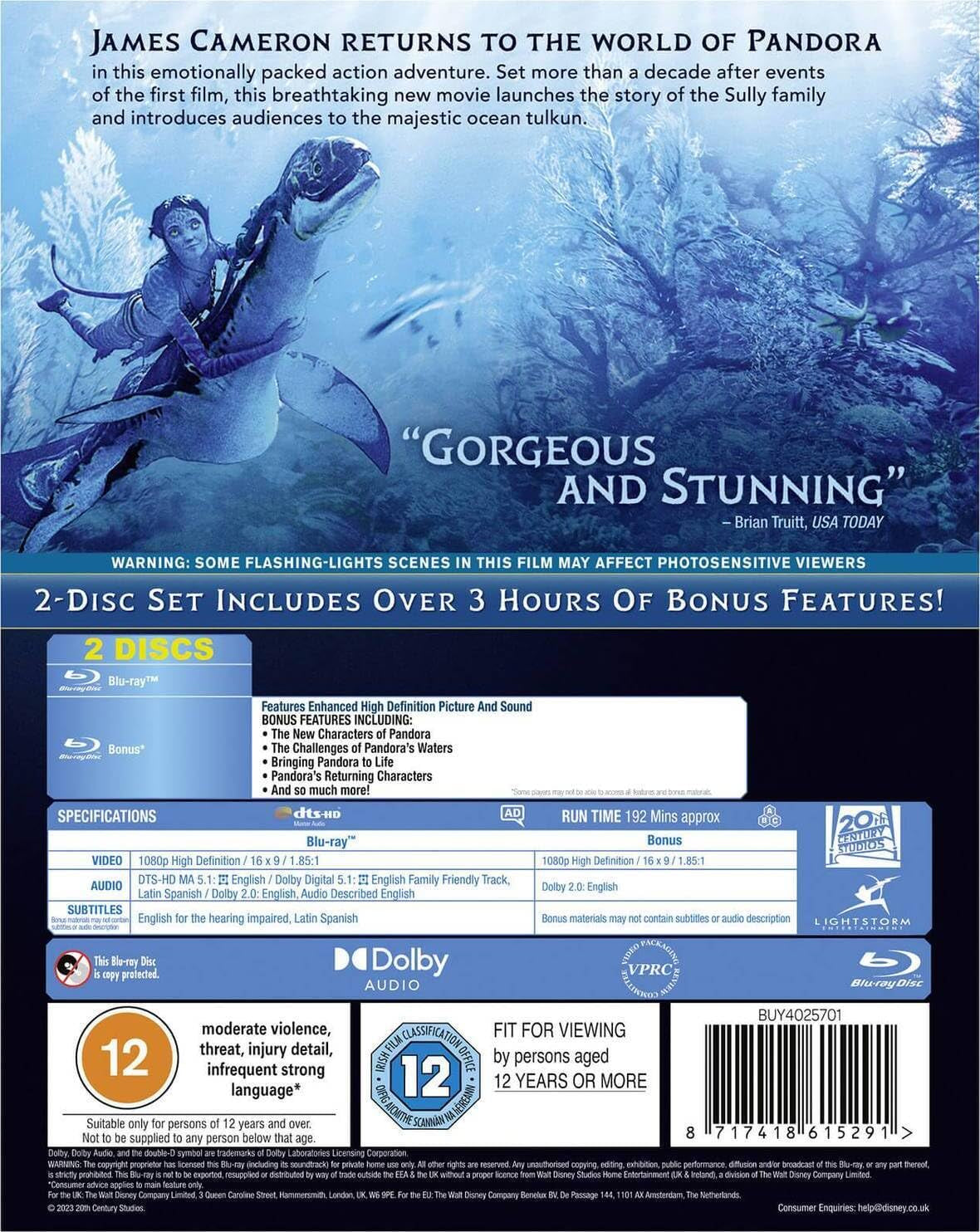 Avatar: The Way of Water (2-Disc Set & Bonus Features) [Blu-ray] [Region Free]