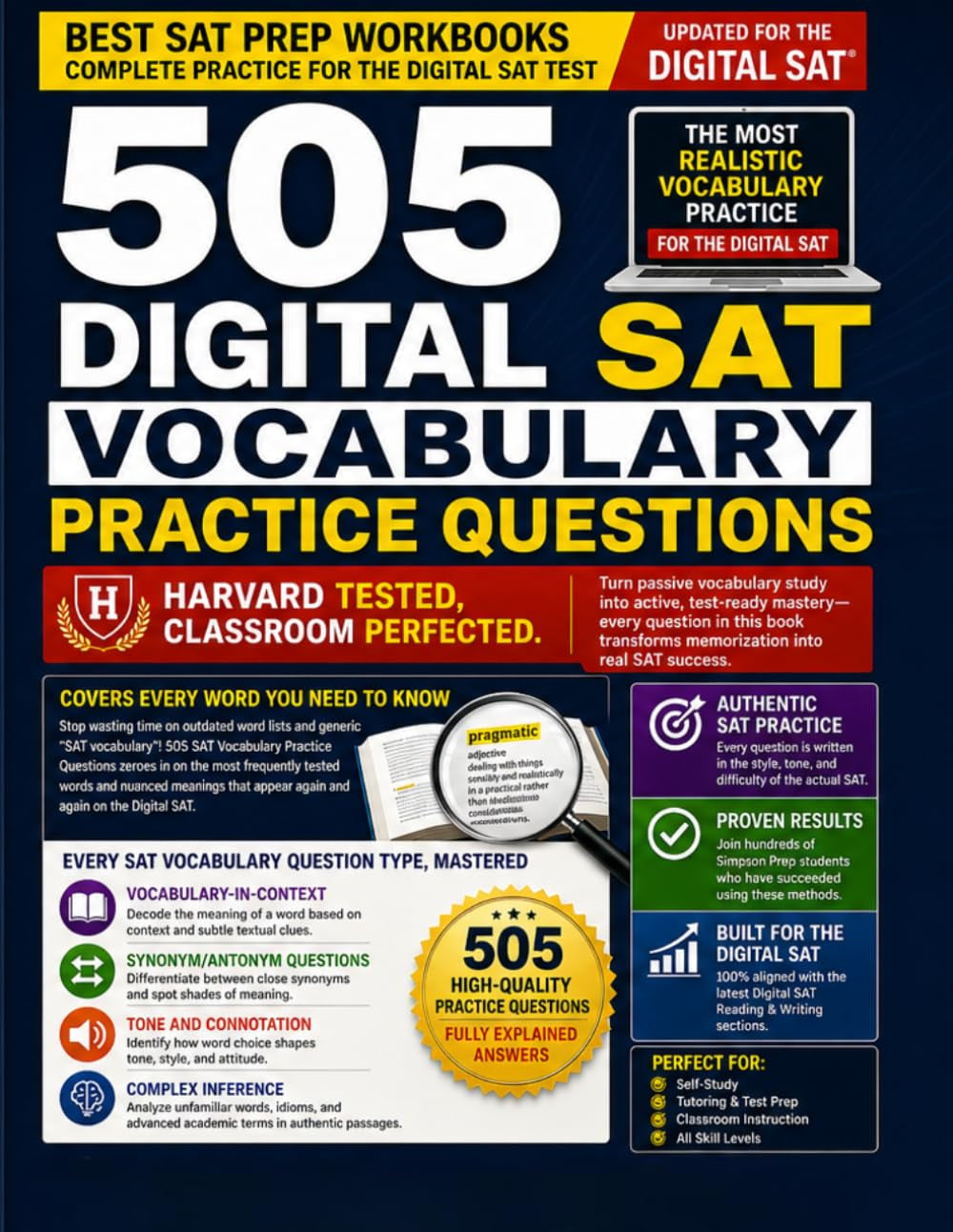 505 Digital SAT Vocabulary Practice Questions (Best SAT Prep Workbooks: Complete Practice for the Digital SAT Test)