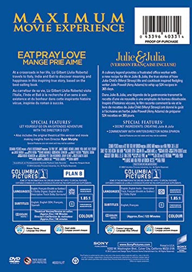 Eat Pray Love / Julie and Julia (Double Feature)
