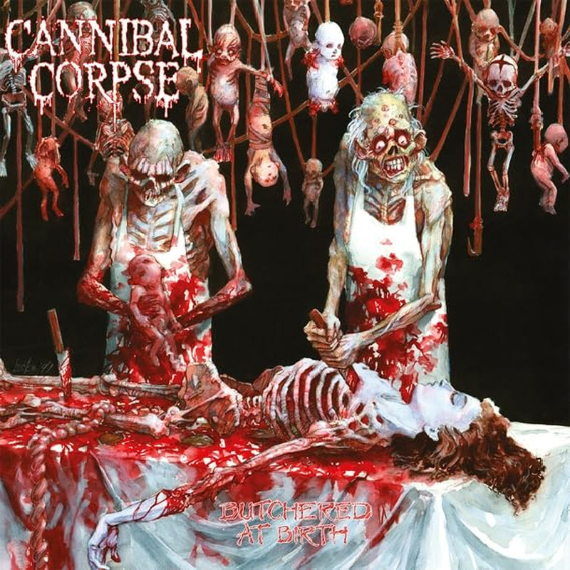 Butchered At Birth - White & Red Splatter