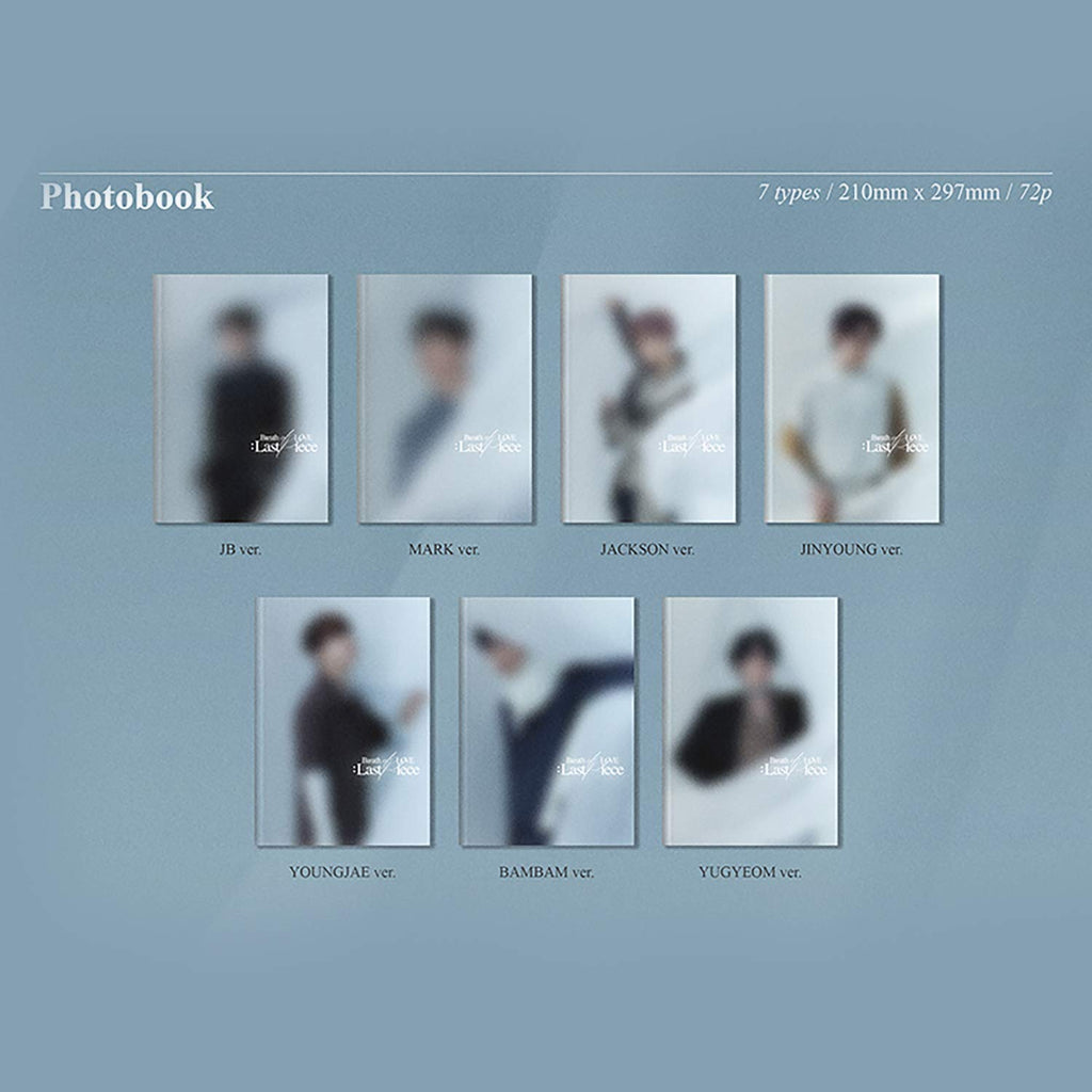 GOT7 Breath of Love : Last Piece MARK Ver. Photobook R + Photocard + Mini Folding Poster + Moment Film + Keyring + Postcard + Polaroid + Poster + 1 Hand Mirror + 4 Extra Photocards