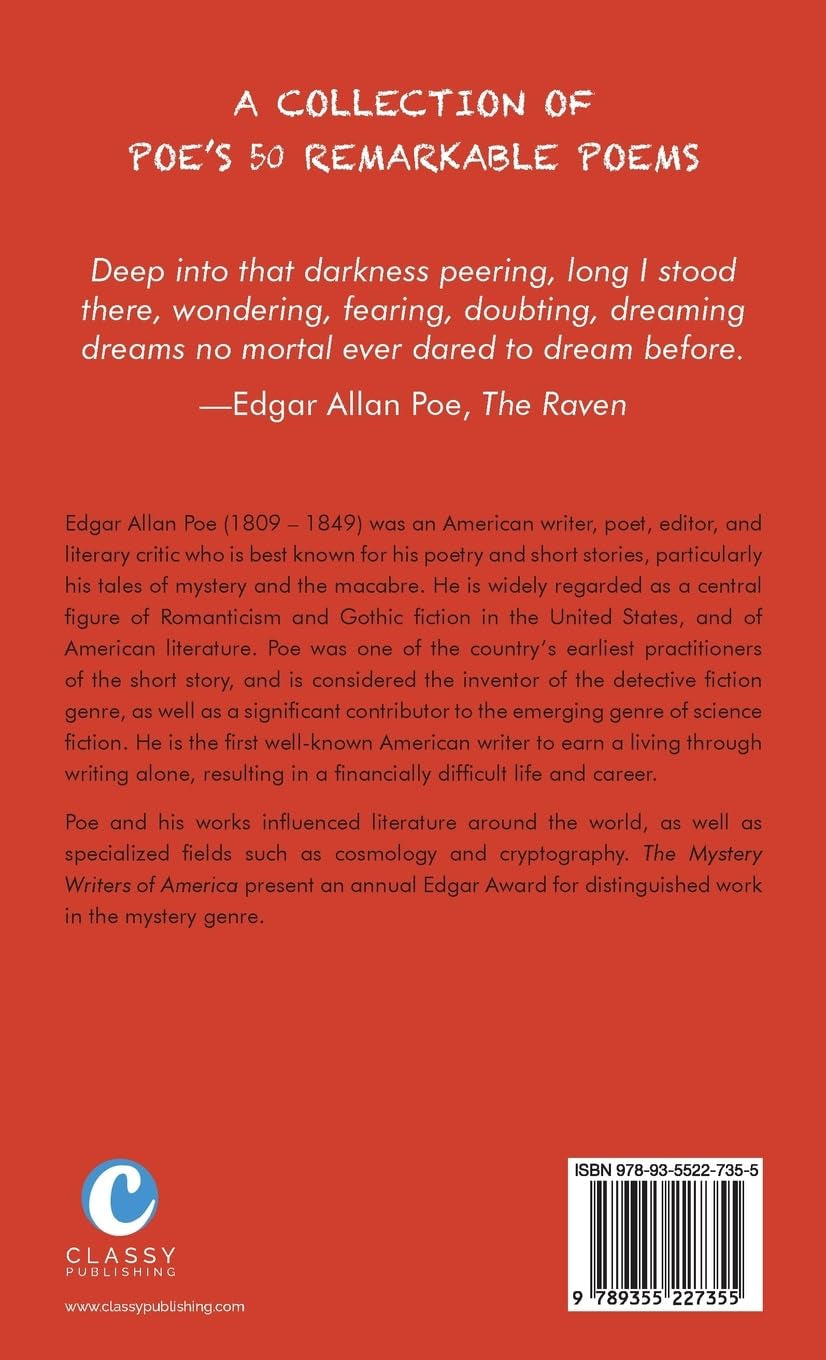 Edgar Allan Poe Poems Collection: The Raven, Annabel Lee, Alone and Other Poems