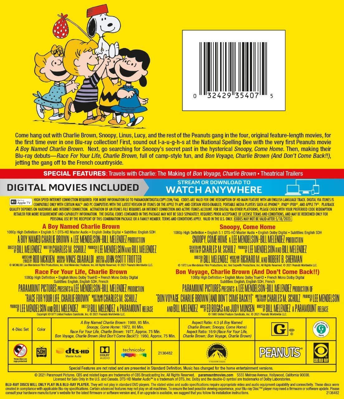 The Snoopy 4-Movie Collection (Blu-ray + Digital)