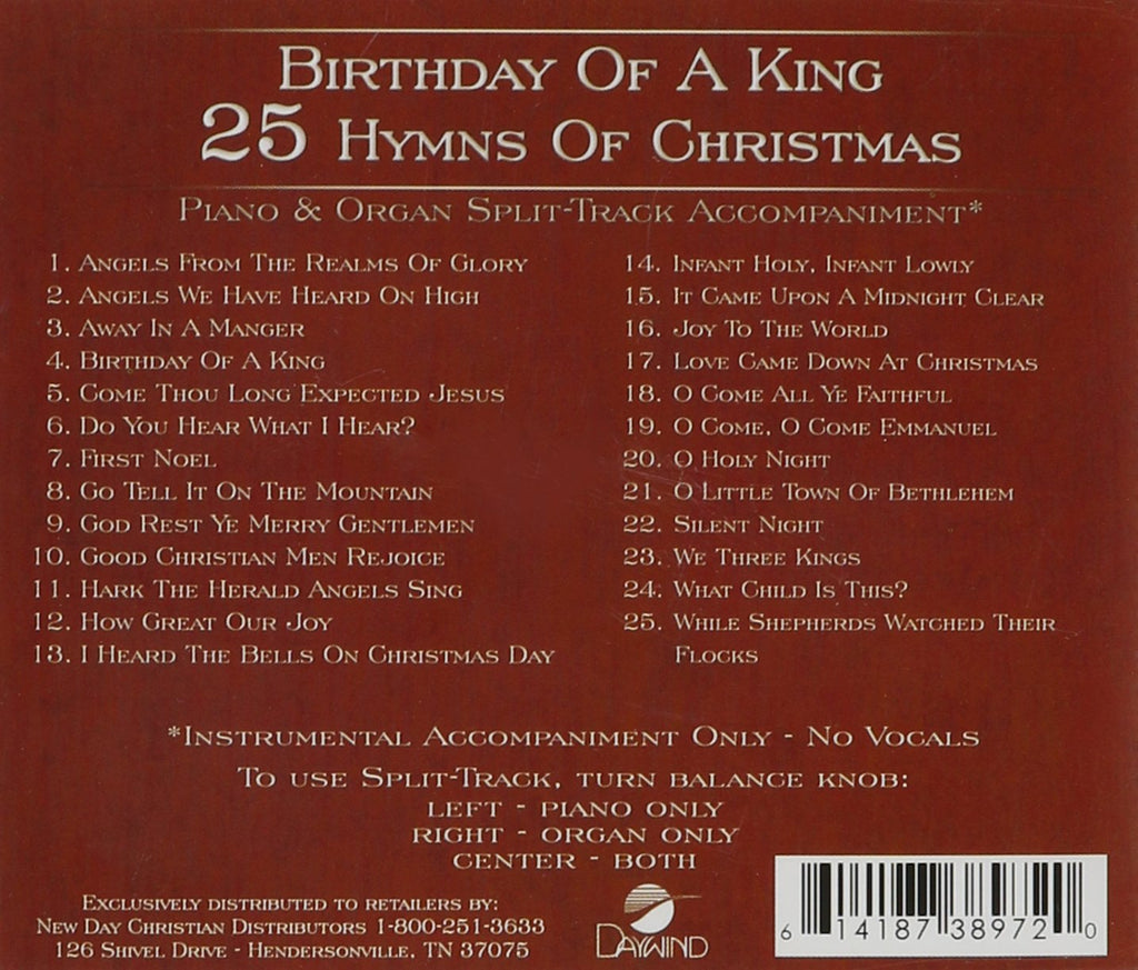 Birthday Of A King - 25 Hymns Of Christmas Accompaniment/Performance Track