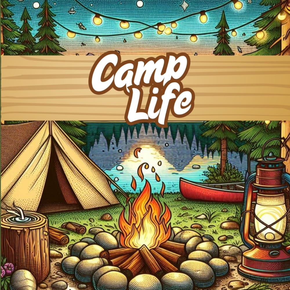 Camp Life: Camping Coloring Book for Adults, Great for Stress Relief and Mindfulness, Summer Themed Coloring Book with Unqiue and Easy to Color ... Gift for Adults (Summer Coloring for Adults)