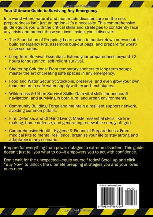 The Prepper’s Survival Bible: Your Complete Guide to Surviving Any Crises & Disasters. Bug-In & Bug-Out, Food & Water Prep, Off-Grid Living, Homesteading, Urban Survival, Bushcraft & More!