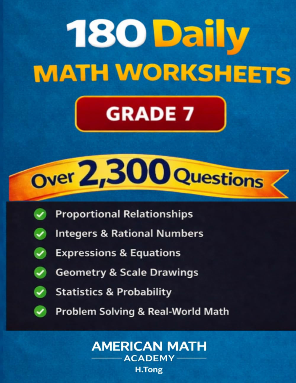180 Daily Math Worksheets: Grade 7