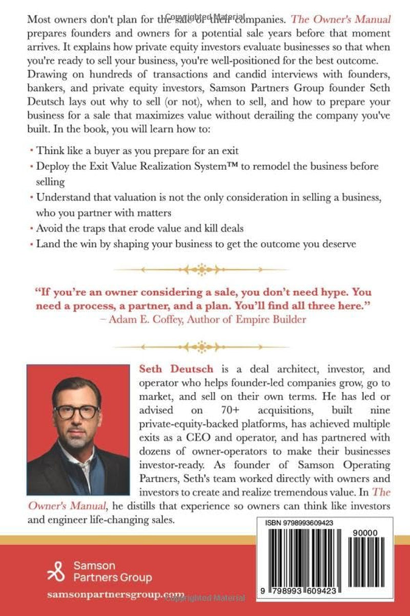 The Owner's Manual: Why, When, and How to Sell Your Business to Private Equity