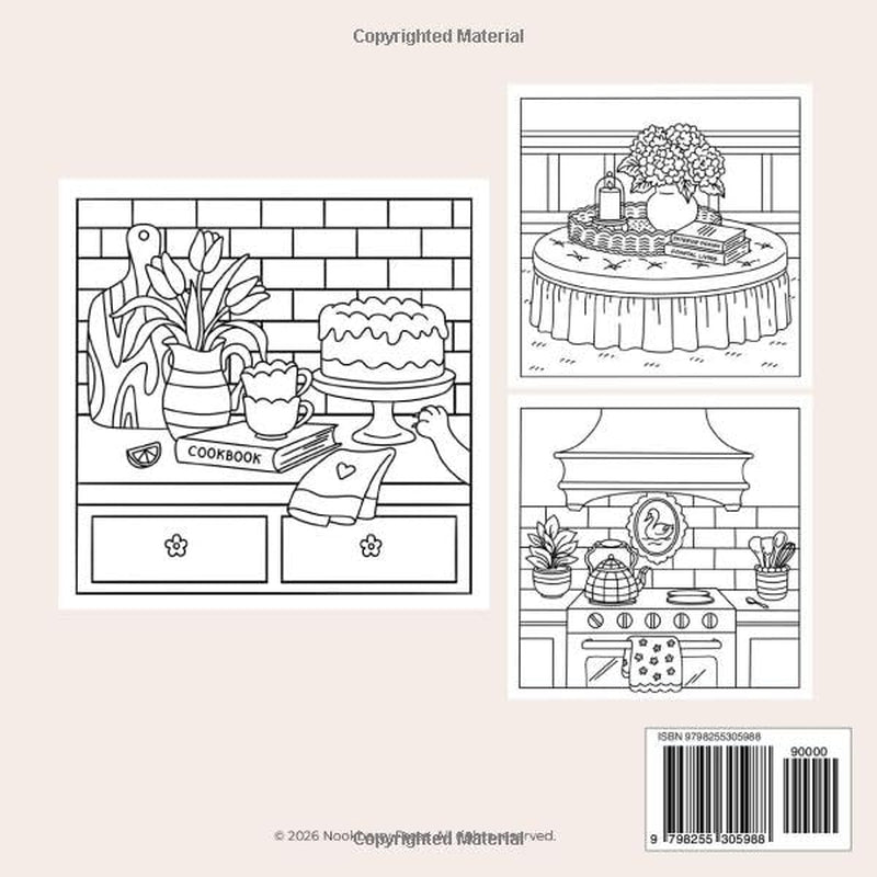 Scenes from a Cozy Home: A Relaxing Coloring Book of Charming Interiors for Adults