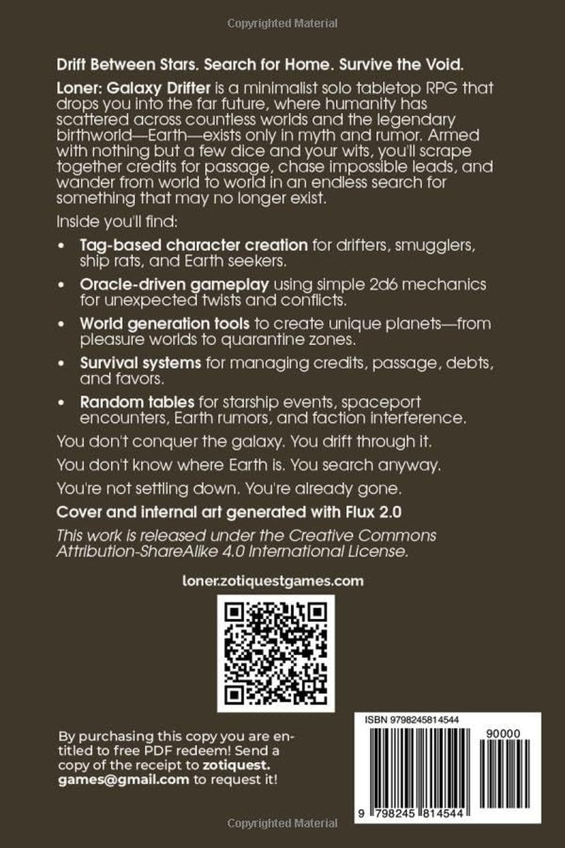 Loner: Galaxy Drifter: A Geared Towards Loner game of galactic wandering