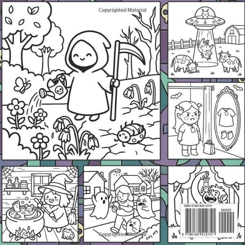 Cute Creepy Coloring Book: Cozy Fantasy Creatures, Funny & Spooky Monsters, for Adults and Teens (Cute Coloring Books)