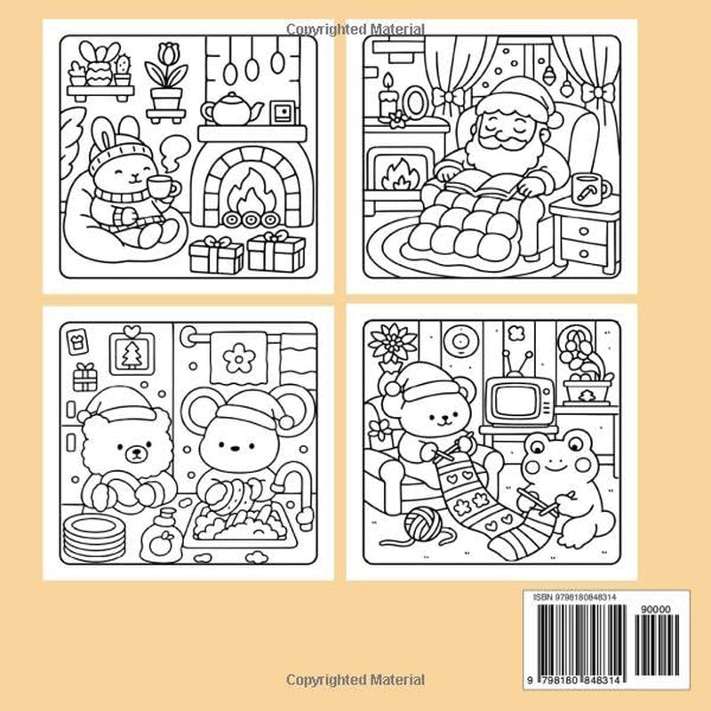 Cozy Christmas Coloring Book: Filled With Charming Holiday Scenes, Cozy Winter Moments And Delightful Christmas-Inspired illustrations For Teens and Adults