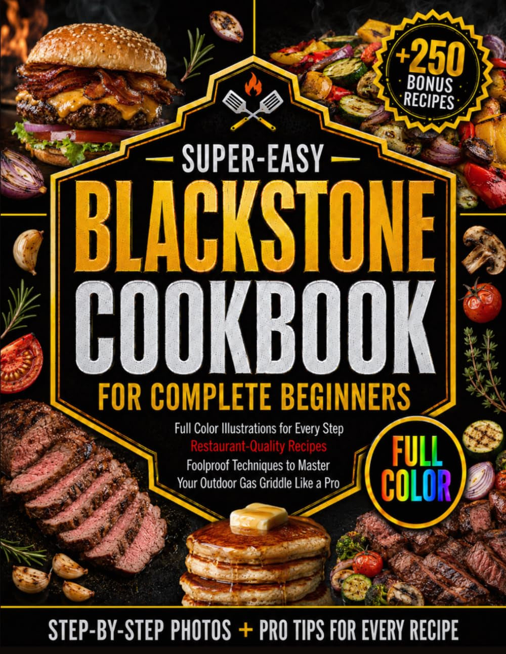 Super-Easy Blackstone Cookbook for Complete Beginners: Full Color Illustrations for Every Step, Restaurant-Quality Recipes, and Foolproof Techniques to Master Your Outdoor Gas Griddle like a Pro