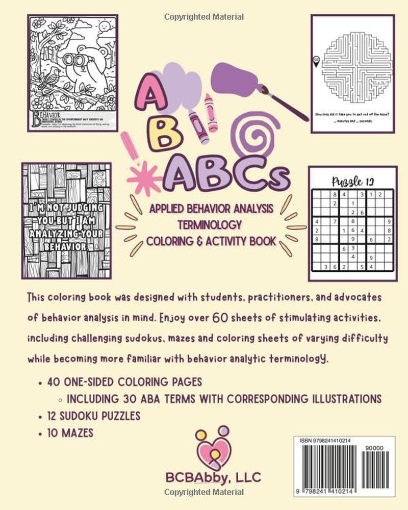 ABABCs by BCBAbby: An Applied Behavior Analysis Coloring and Activity Book for Students and Practitioners in ABA
