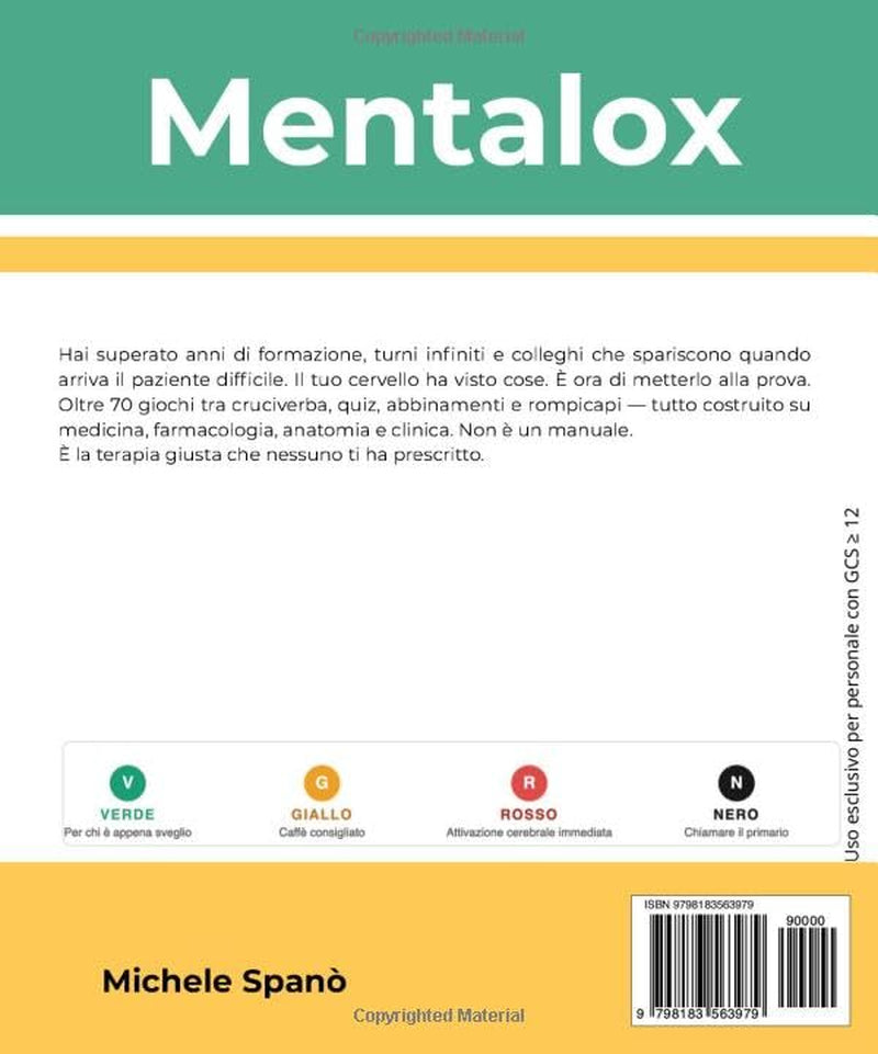 MENTALOX: Cruciverba, quiz e rompicapi per operatori sanitari — perché il cervello non va in pausa (Italian Edition)