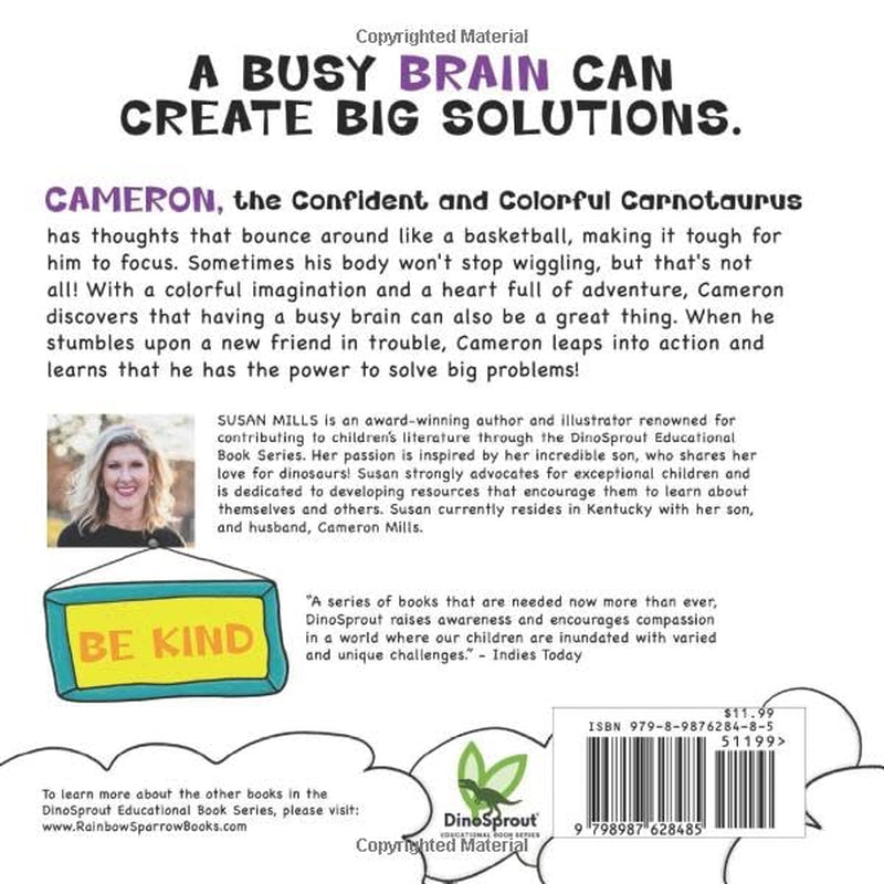 Cameron, the Confident and Colorful Carnotaurus: A Playful Tale About Unlocking the Magic of a Busy Brain (DinoSprout Educational Book Series)
