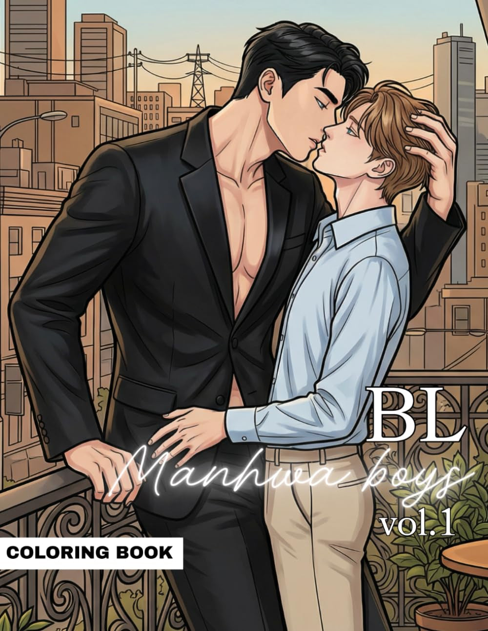 BL Manhwa Boys Vol.1: Yaoi Coloring Book with BL Romantic Tension, Handsome Manhwa Characters & Cute Anime Boys , Relaxing Adult Coloring Book for Yaoi Fans