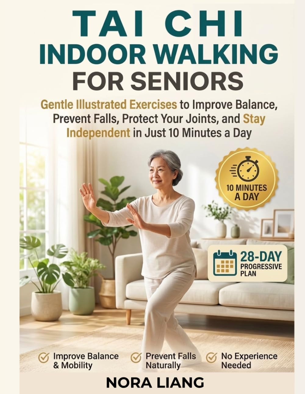 Tai Chi Indoor Walking for Seniors: Gentle Illustrated Exercises to Improve Balance, Prevent Falls, Protect Your Joints, and Stay Independent in Just 10 Minutes a Day