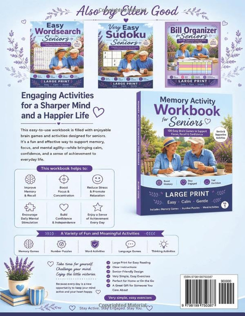 Dementia Coloring Book for Seniors: Easy Alzheimer's Activities for Elderly Adults. Relaxing Large Print Coloring Pages for Memory Care & Cognitive Stimulation (The Memory Activity Series)