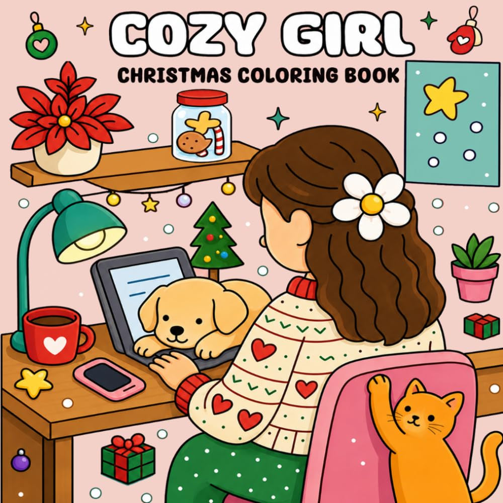 Cozy Girl Christmas Coloring Book: Filled With Charming Girls, Winter Scenes, Festive Moments And Relaxing Holiday Vibes Designs For Teens And Adults