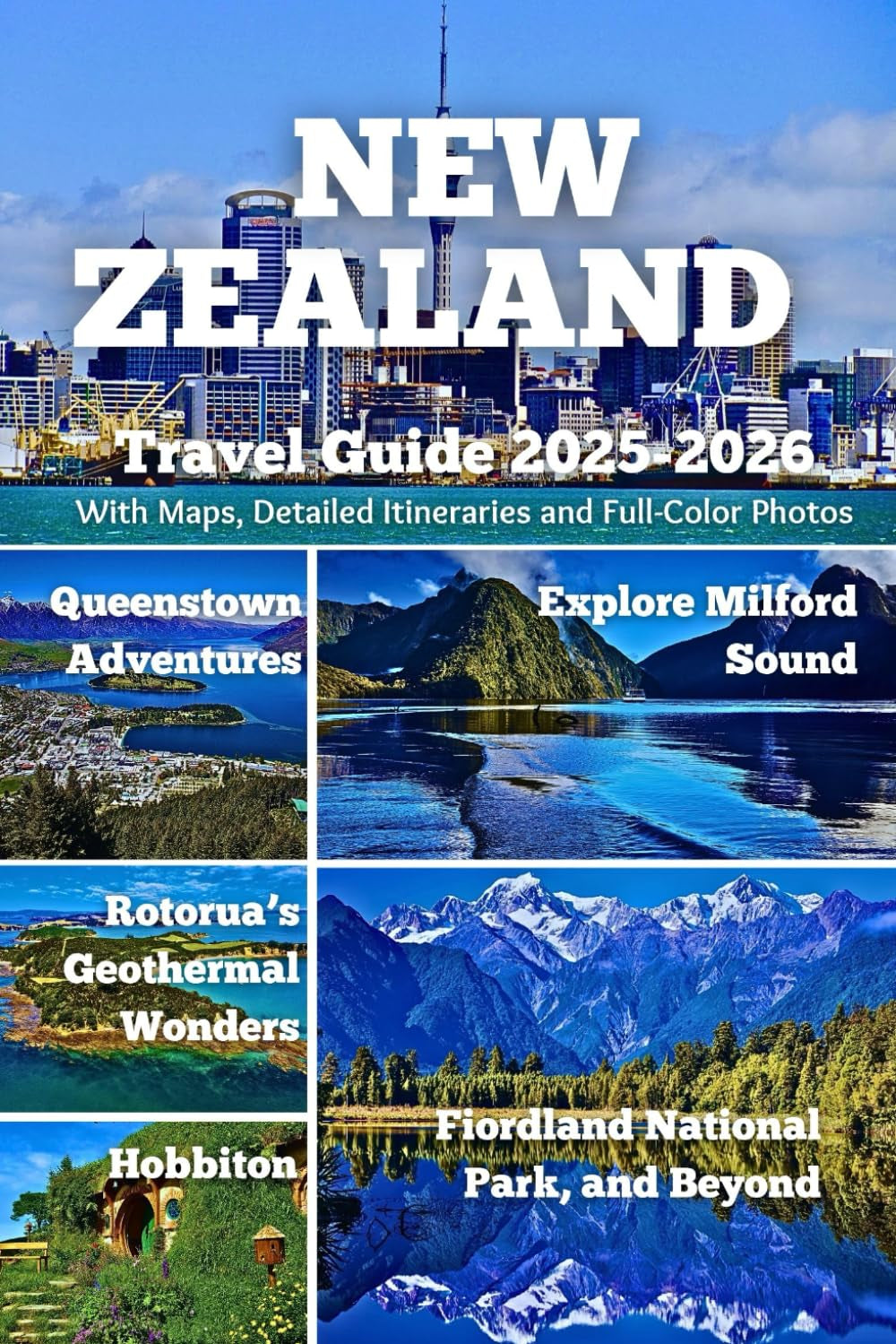 NEW ZEALAND TRAVEL GUIDE 2025–2026: Explore Milford Sound, Queenstown Adventures, Rotorua’s Geothermal Wonders, Hobbiton, Fiordland National Park & Beyond – With Maps, Itineraries & Full-Color Photos