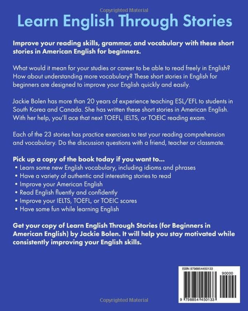 Learn English Through Stories (for Beginners in American English): Improve Grammar & Vocabulary with 23 Short Stories (Easy English)