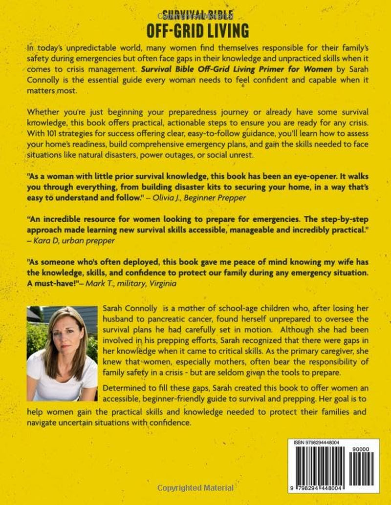Survival Bible Off-Grid Living Primer for Women: A Step-by-Step Guide to Preparing Your Family for Natural Disasters, Power Loss, and Social Unrest (Off-Grid Survival Primer for Women)