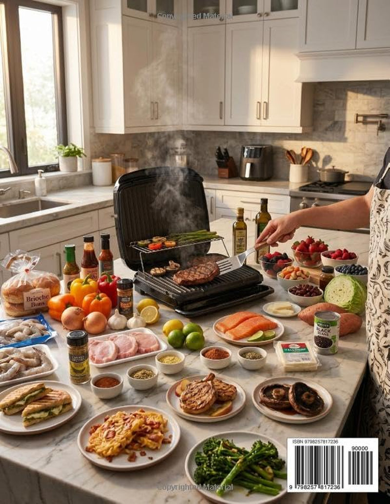 George Foreman Indoor Grill Cookbook for Beginners: Fast burgers, chicken, sandwiches, vegetables, and lighter everyday meals for the 4-serving removable-plate grill