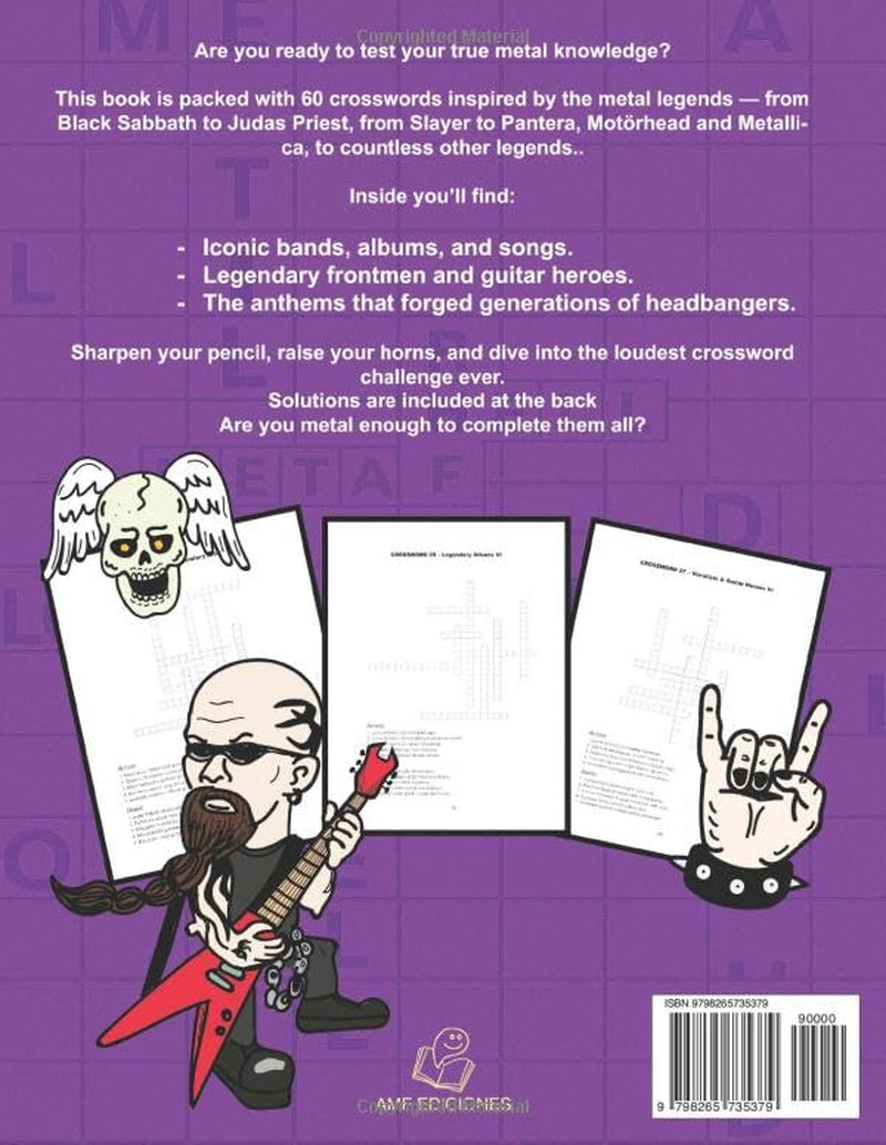 Gods Of Metal Crosswords For Metalheads: The Ultimate Music Trivia Puzzle Book with 60 Challenges Featuring Bands, Albums, Songs and Icons from the 70s, 80s and 90s for True Fans of Loud Music