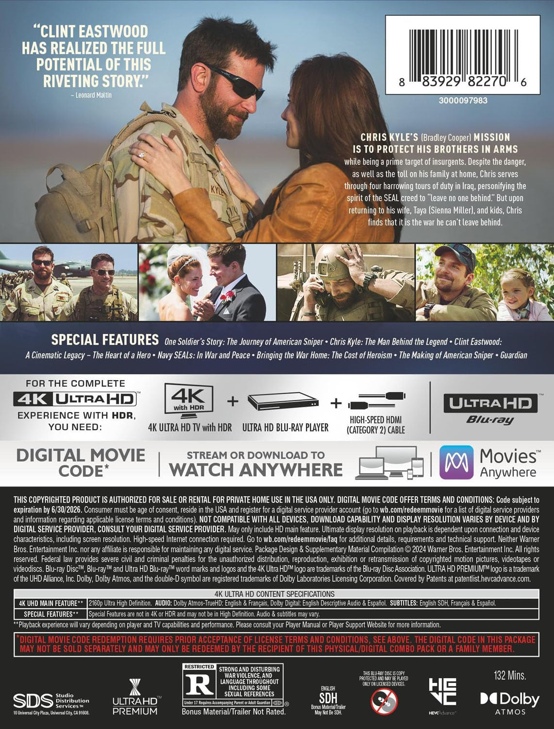 American Sniper (4K Ultra HD/ Digital / Steelbook)