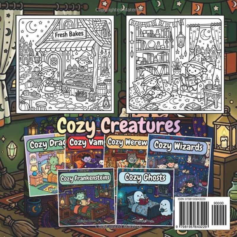 Cozy Witches: A Cute and Relaxing Coloring Book for Adults and Teens Featuring Cozy Fantasy Scenes and Adorable Witches (Cozy Creatures)