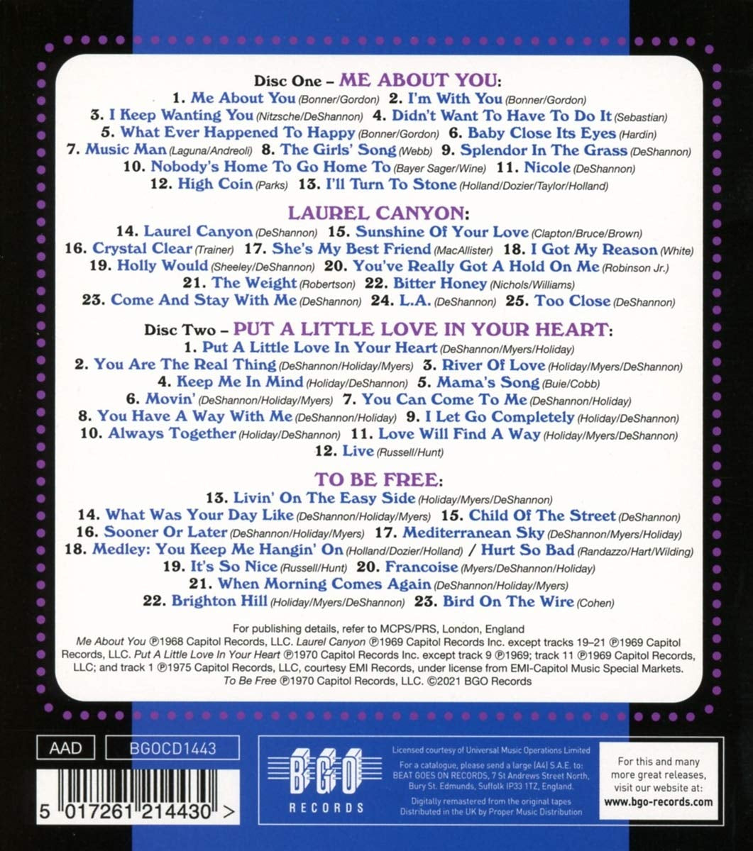 Laurel Canyon / Put A Little Love In Your Heart / To Be Free / Songs