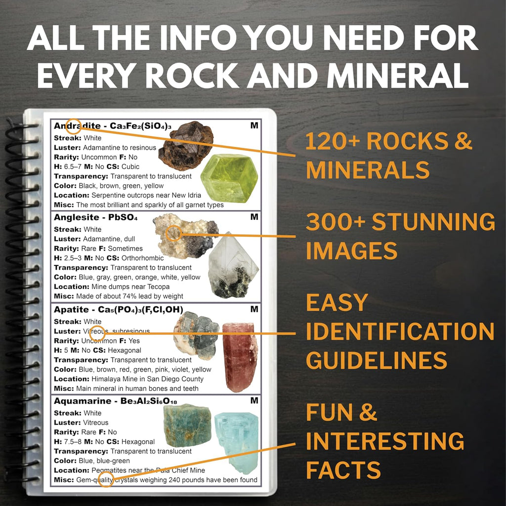 California Rocks And Minerals Identification Field Guide | Waterproof | Easily Find And Identify California Crystals, Rocks, Minerals, and Gems | Ideal for Rockhounds, Hikers, Beginners & Kids