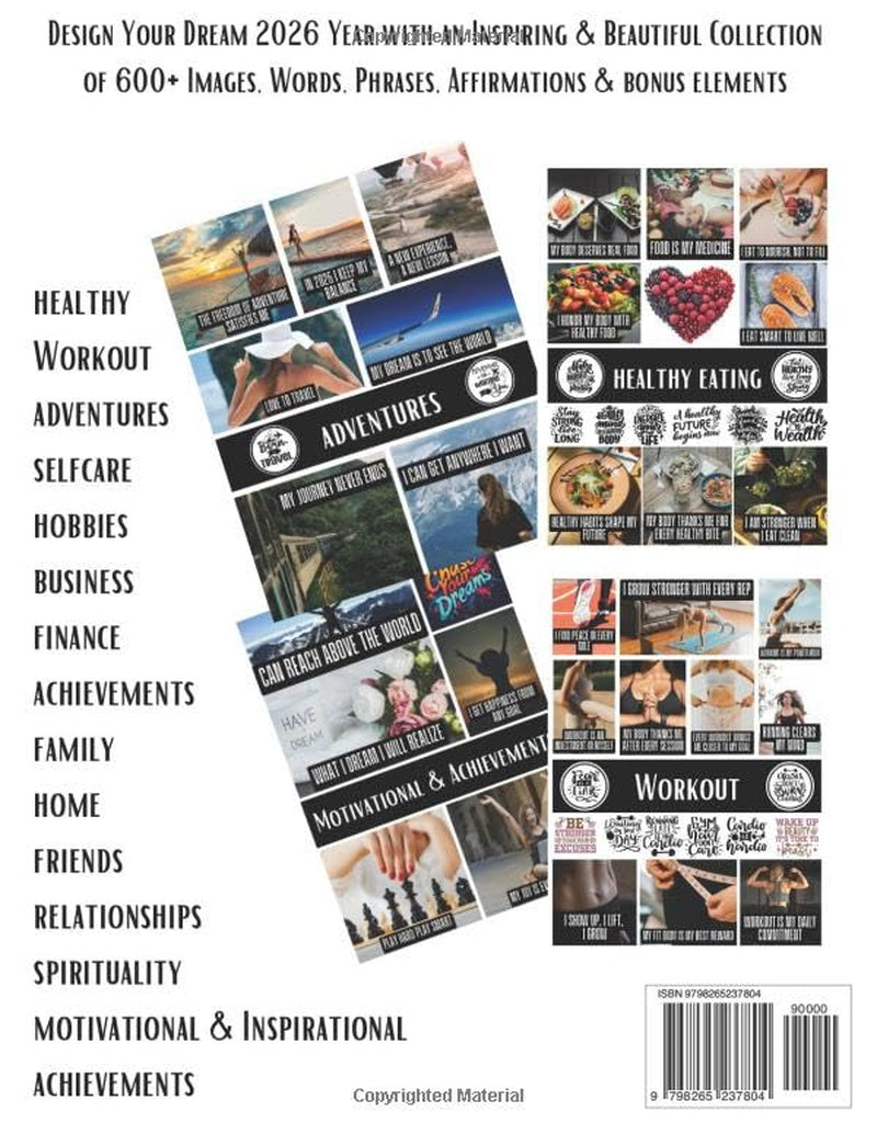 2026 Vision Board Clip Art Book: Vision Board Supplies with 600+ Inspiring Pictures, Quotes, and Positive Affirmations for Women to Design the Future You Dream Of