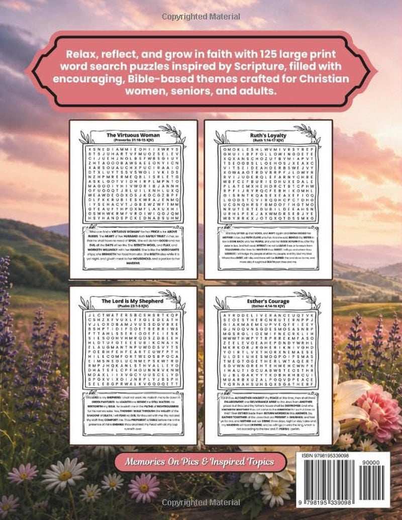 Scripture Word Search for Women Large Print: 125 Faith-Filled Word Find Puzzles for Christian Women, Seniors & Adults