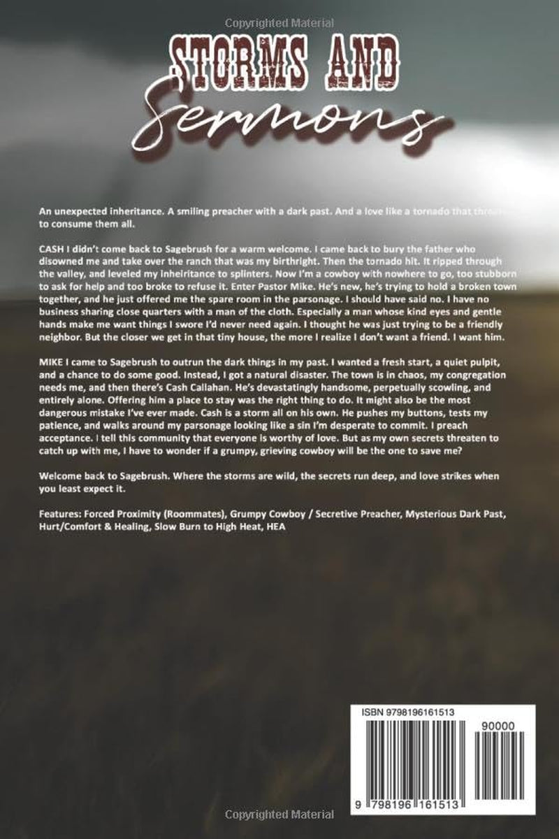 Storms and Sermons: A Sweet and Spicy MM Cowboy Romance (Sagebrush Cowboys)