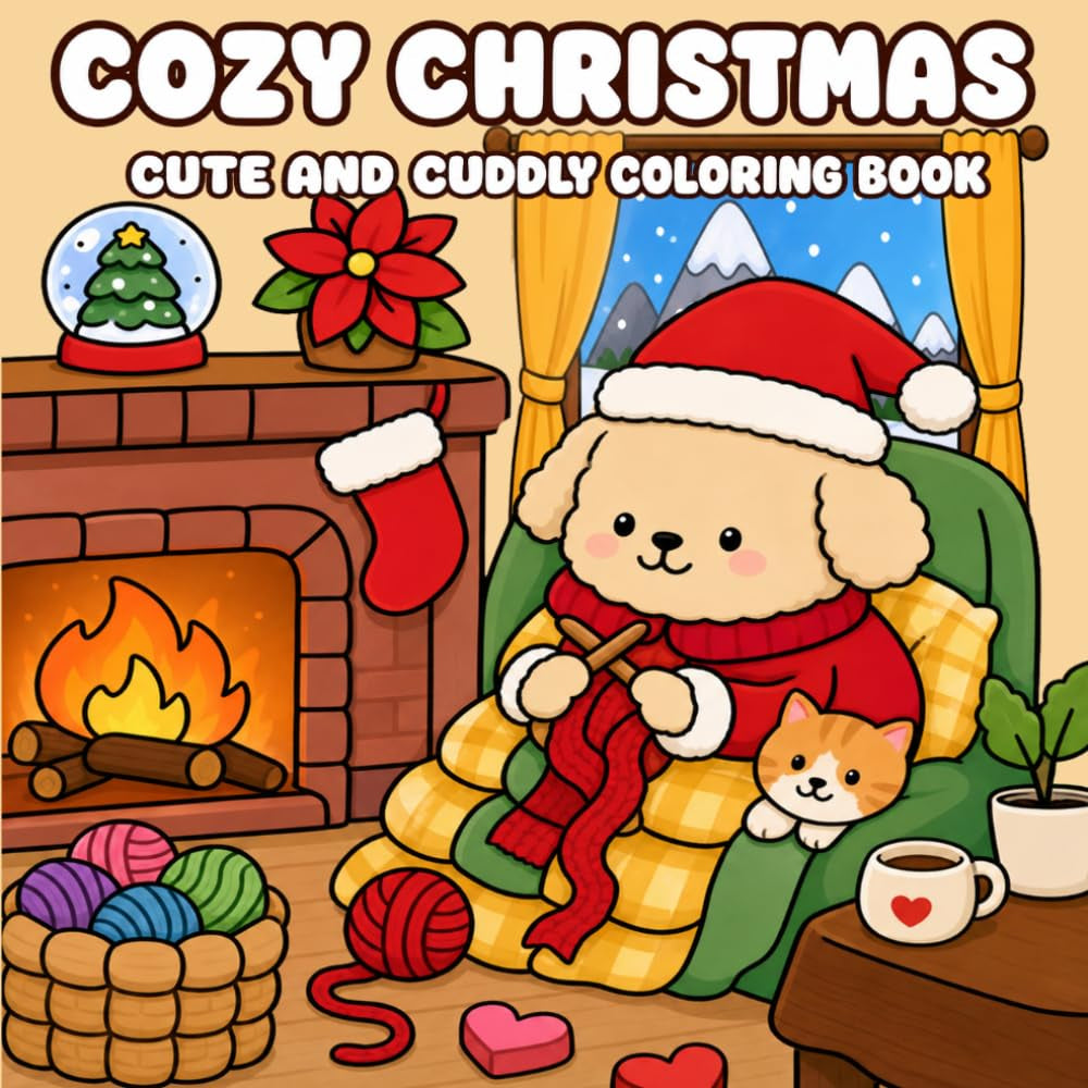 Cozy Christmas Coloring Book: Filled With Charming Holiday Scenes, Cozy Winter Moments And Delightful Christmas-Inspired illustrations For Teens and Adults