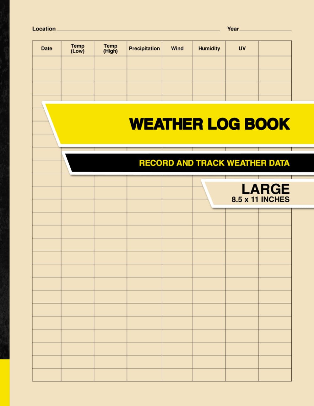 Weather Log Book: Record and Track Weather Data | Large