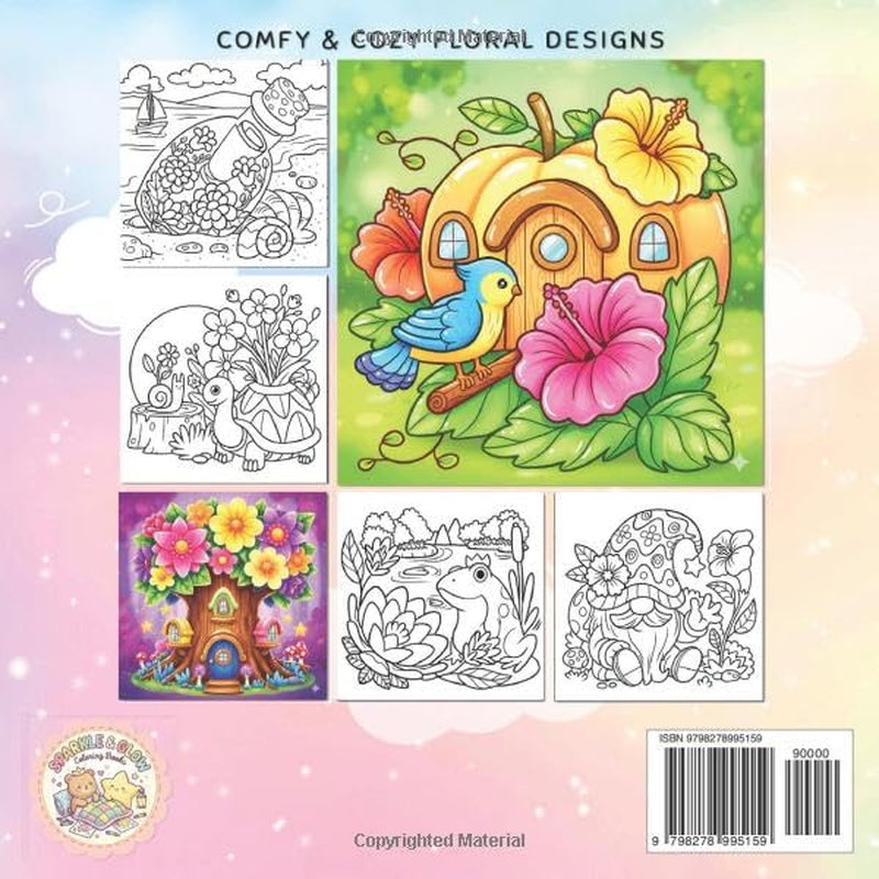 Cozy Blooms: Flower Coloring Book for Women with Cozy Florals, Cute Whimsical Designs, and Beautiful Blooms for Relaxation and Stress Relief