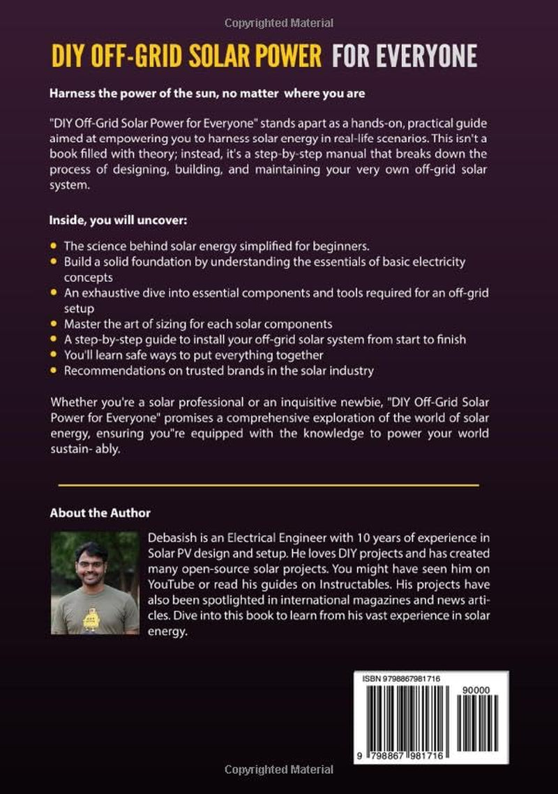 DIY Off-Grid Solar Power for Everyone: Step by Step Guide to Design, Install, and Maintain Solar Systems for Homes, RVs, Vans, and Boats
