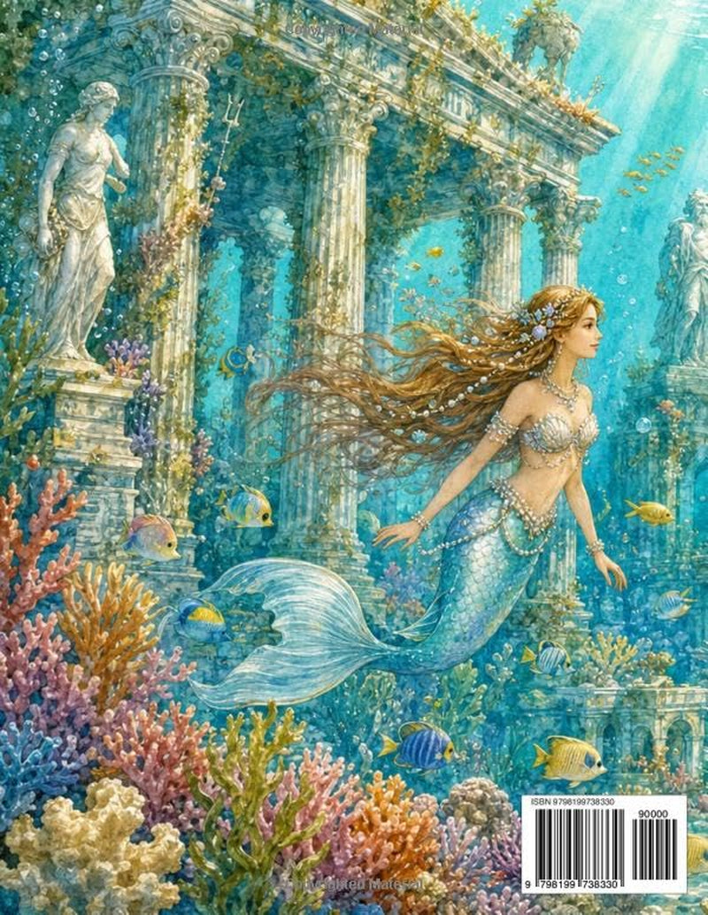 The Sunken Realm: A Mermaid Fantasy Coloring Book of the Lost Greek City Beneath the Sea (KARAWOJO ART Adult Coloring Books)