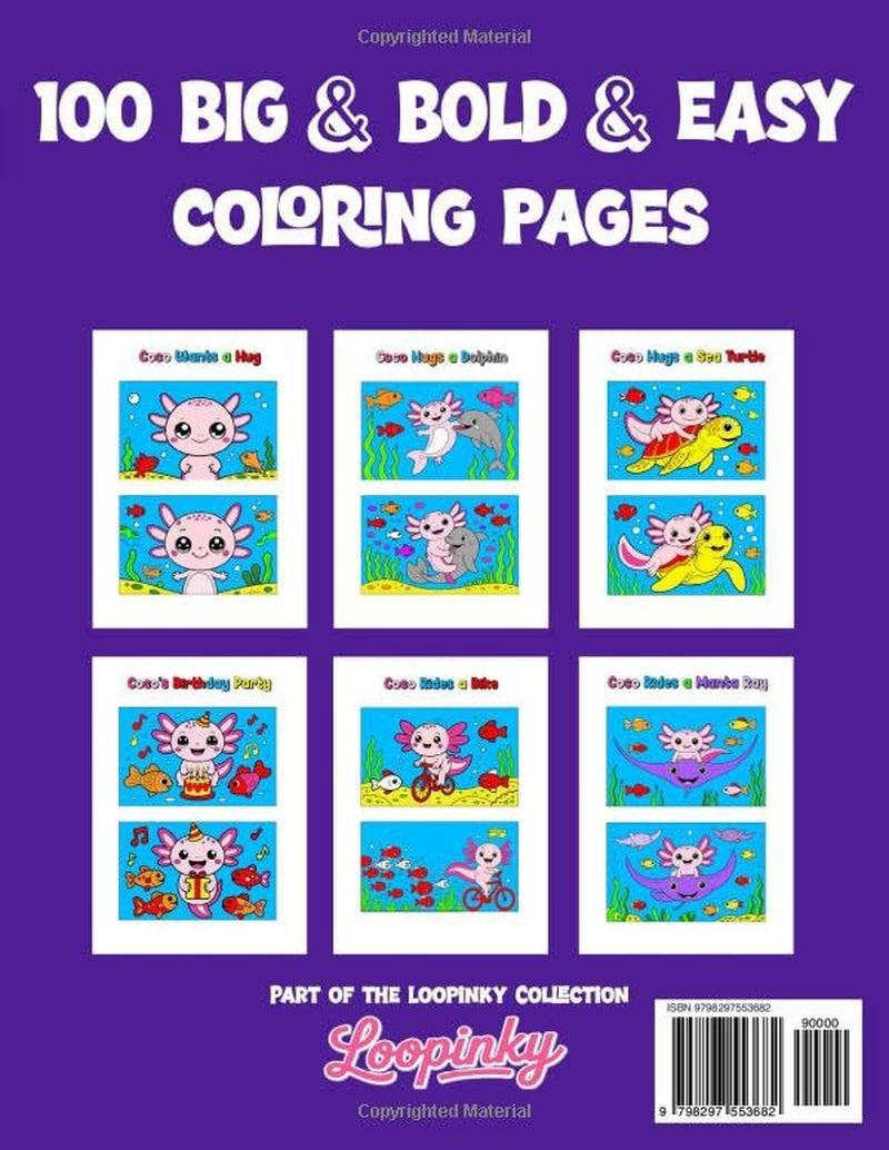 100 Axolotl Coco Coloring Book: Kawaii Axolotl Coloring Book for Kids and adults: Cute Axolotl Gifts and Fun Axolotl Stuff for Girls and Boys, ... Axolotl Gift for Kids (Coco the Axolotl)