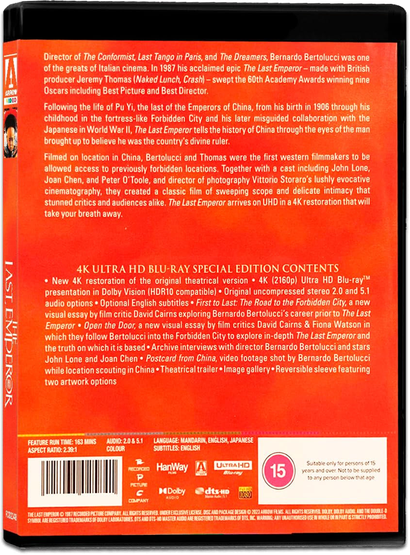 The Last Emperor (Reversible cover) [4K Ultra HD] [Region Free]