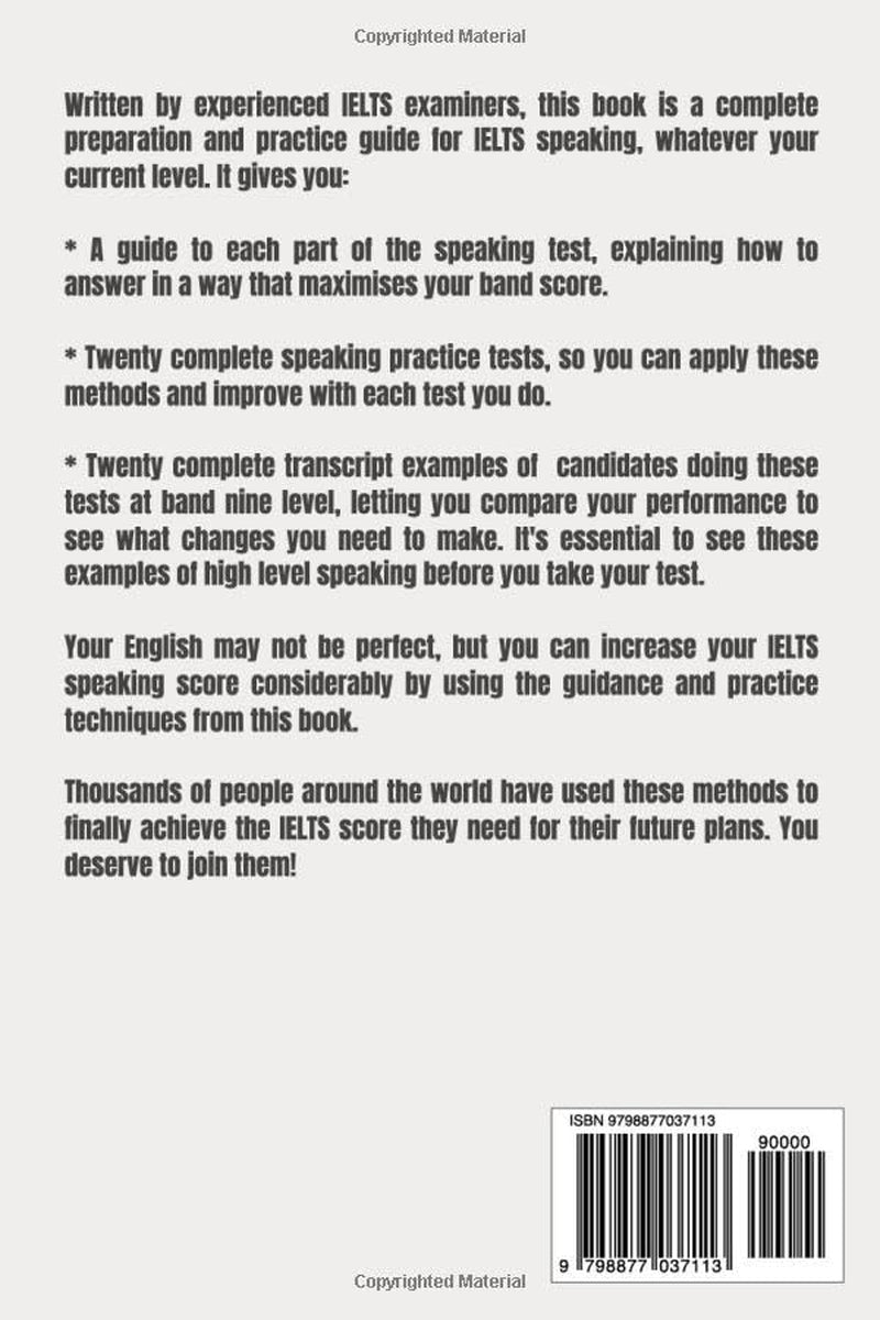 GET IELTS BAND 9 - Speaking Practice: Ten complete IELTS speaking practice tests (Peter's IELTS 7+ System)