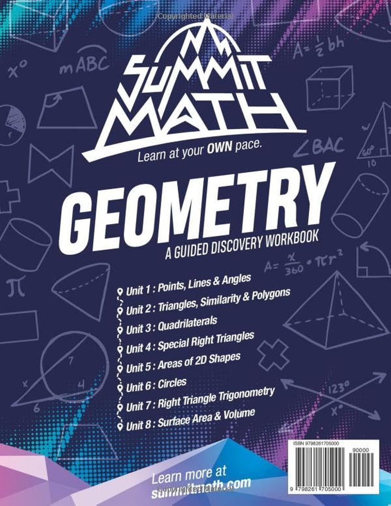 Summit Math Geometry | A Guided Discovery Workbook: 1,500 Exercises with Detailed Solutions
