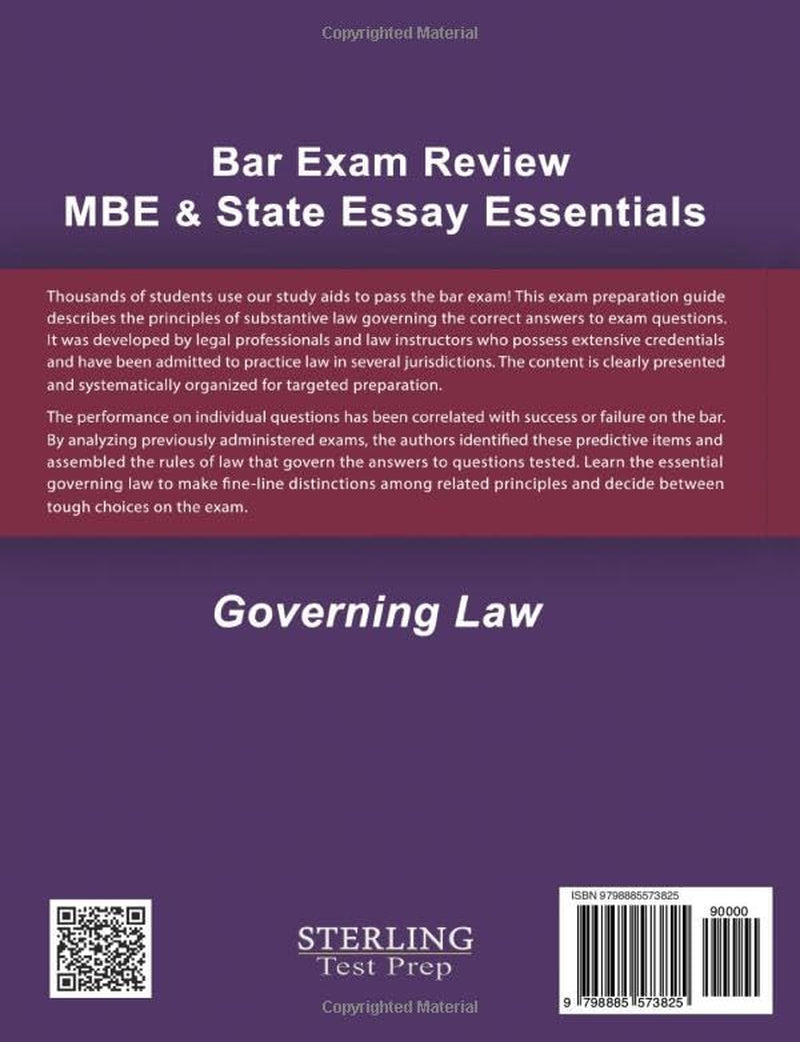 MBE & State Essay Essentials: Governing Law for Bar Exam Preparation