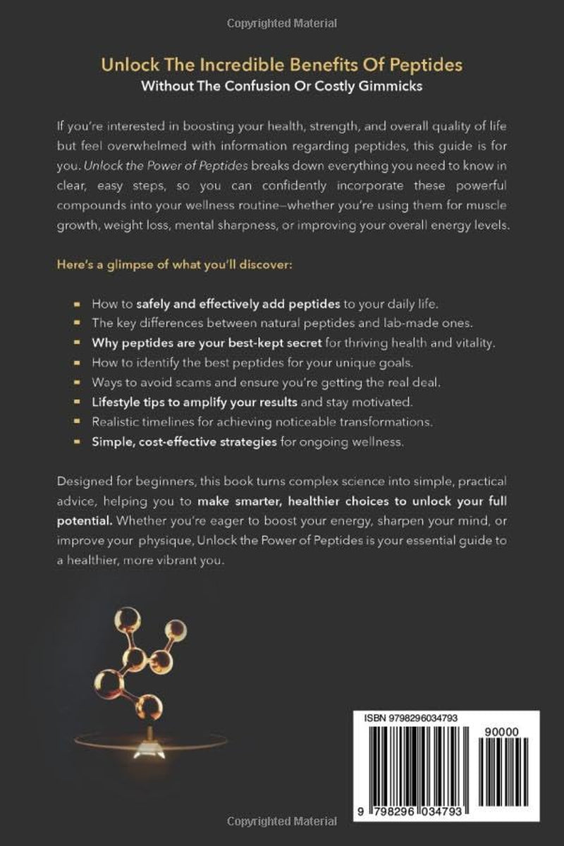 UNLOCK THE POWER OF PEPTIDES: OPTIMAL MUSCLE GROWTH, EFFECTIVE WEIGHT LOSS, ENHANCED COGNITIVE FUNCTION & SUSTAINED LONGEVITY