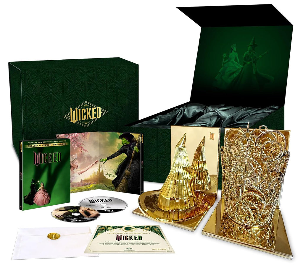 Wicked Exclusive Limited-Edition Giftset with Gold Tone Metal Bookends [4K UHD + Blu-ray + Digital]