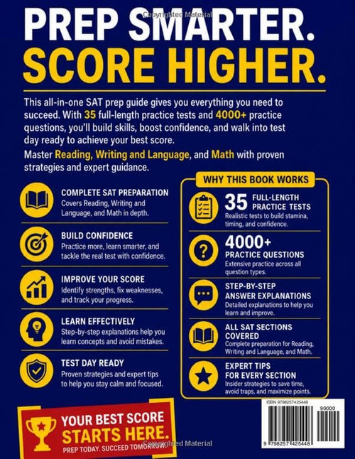 SAT Test Prep: The Complete & Up-to-Date Prep Book with Full-Length Practice Tests, Test-Ready Practice Questions & Step-by-Step Explanations to Ace the Digital SAT
